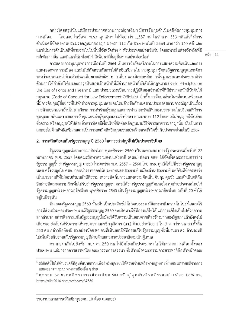 สสส. เผยแพร่สถานการณ์ "สิทธิมนุษยชน" ในไทยปี 64 พบถดถอยไปมาก