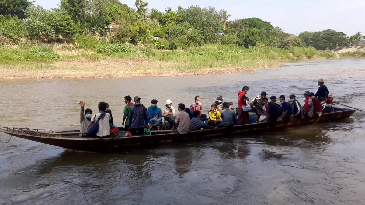 ชาวเมียนมา "หนีภัยสู้รบ" โบกมือขอบคุณ ขอกลับบ้านแล้ว 178 คน