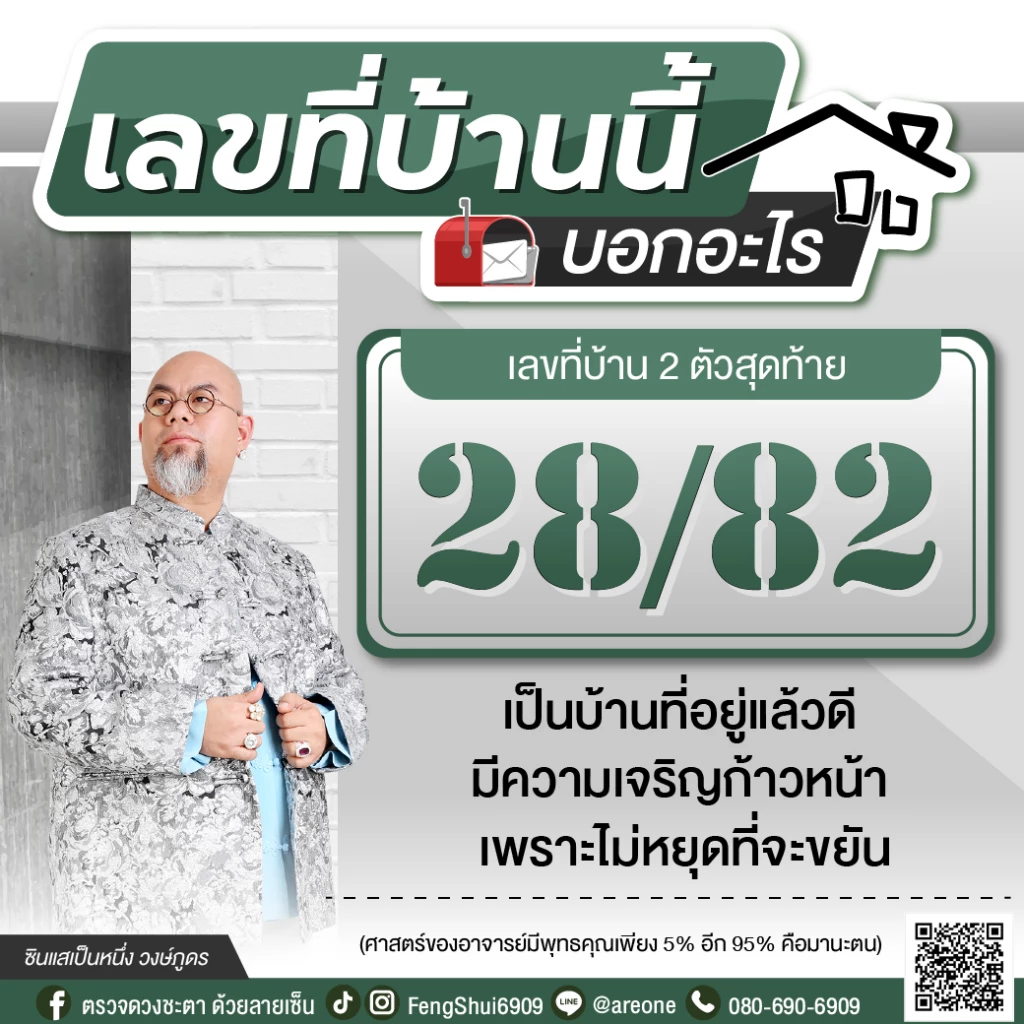 2 หลักสุดท้าย "เลขที่บ้าน" บอกอะไร ฉบับซินแสเป็นหนึ่ง วงษ์ภูดร