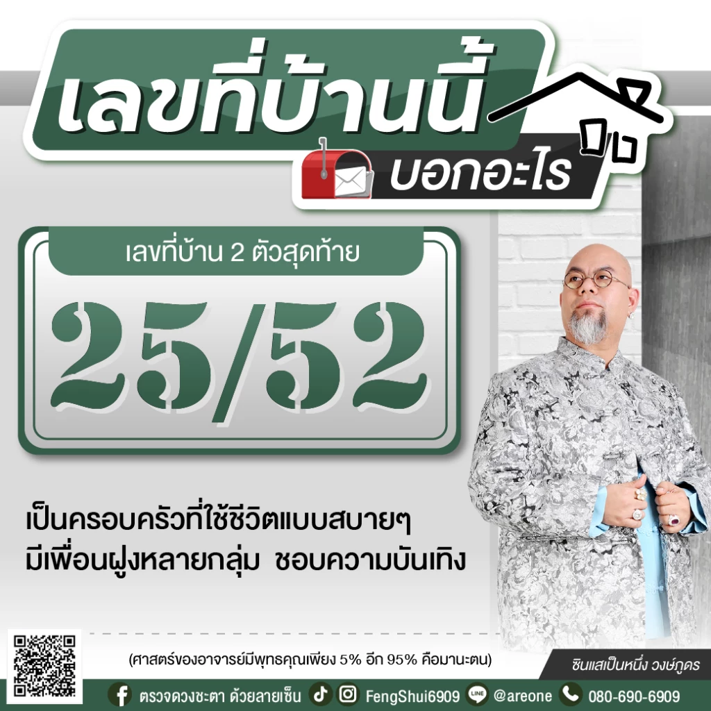 2 หลักสุดท้าย "เลขที่บ้าน" บอกอะไร ฉบับซินแสเป็นหนึ่ง วงษ์ภูดร