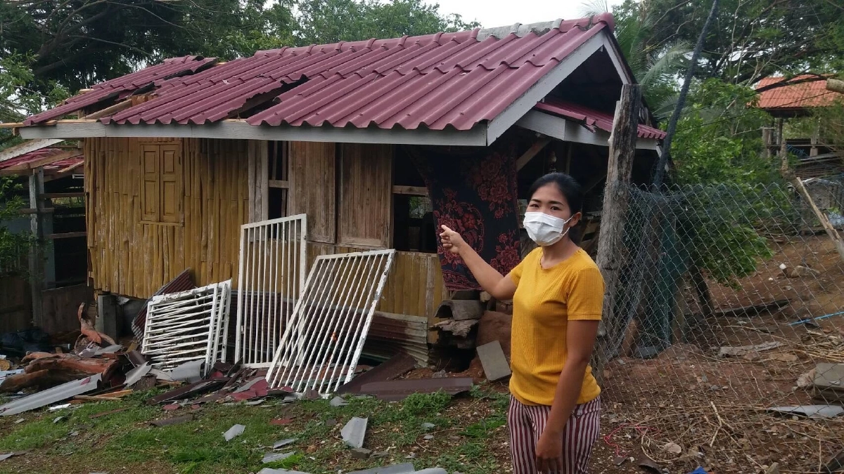 "พายุฤดูร้อน" จ. แพร่ เดือดร้อนหลายหลัง รวมถึงบ้านผู้กักตัวโควิด-19 ด้วย