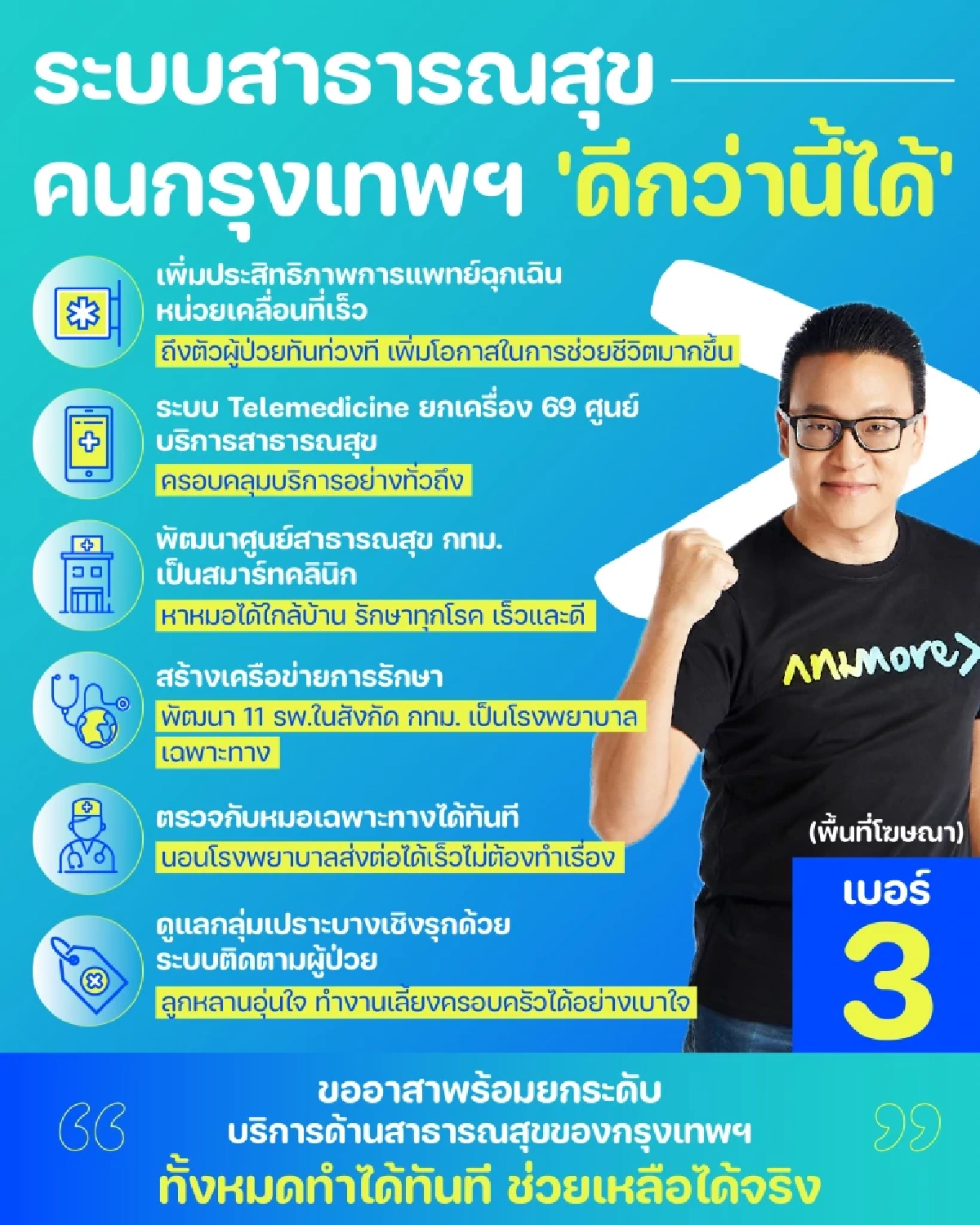 เปิดนโยบายสาธารณสุขเพื่อคนกรุงเทพฯให้ชีวิต ‘ดีกว่านี้ได้’