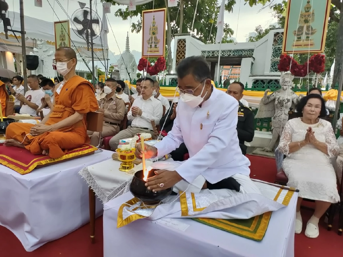 พิธีบรรจุพระบรมธาตุในพระเกศหลวงพ่อแจ้ง เบิกเนตรสมโภช รูปหล่อ"พญายักษ์"