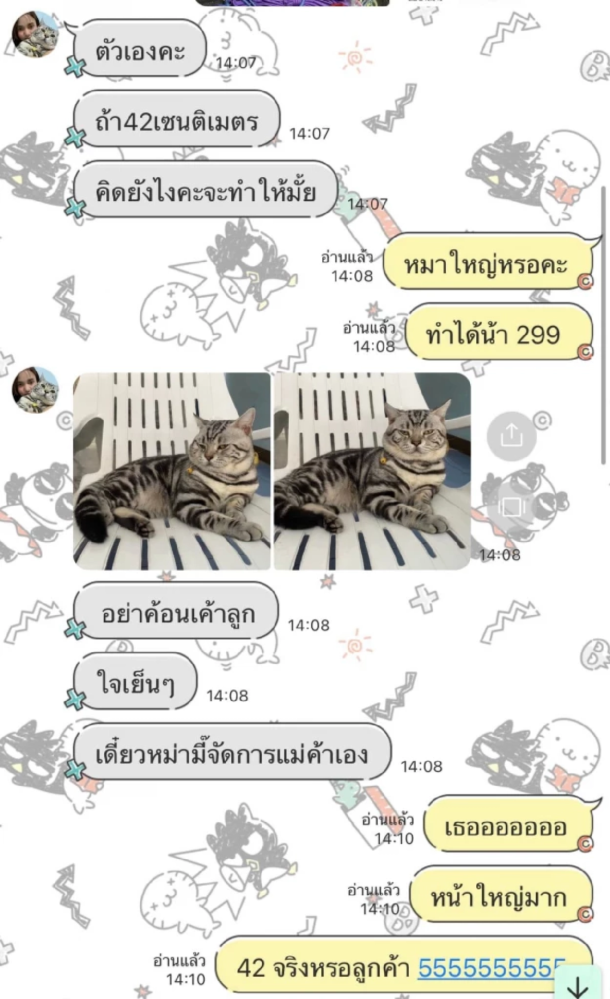 แชทที่ทางร้านคุยกับลูกค้า