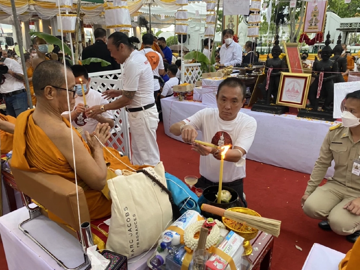 พิธีบรรจุพระบรมธาตุในพระเกศหลวงพ่อแจ้ง เบิกเนตรสมโภช รูปหล่อ"พญายักษ์"