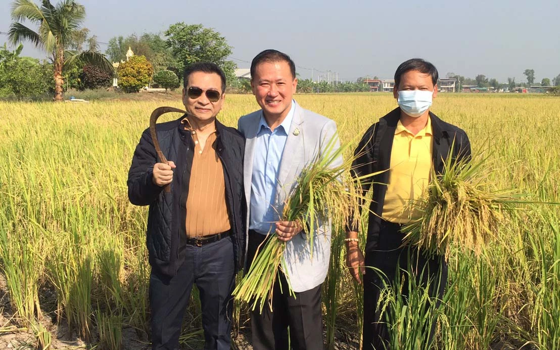 "ชัช เตาปูน" ลุยเกี่ยวข้าว ลั่นไม่เคยขาย มีไว้แจกอย่างเดียว