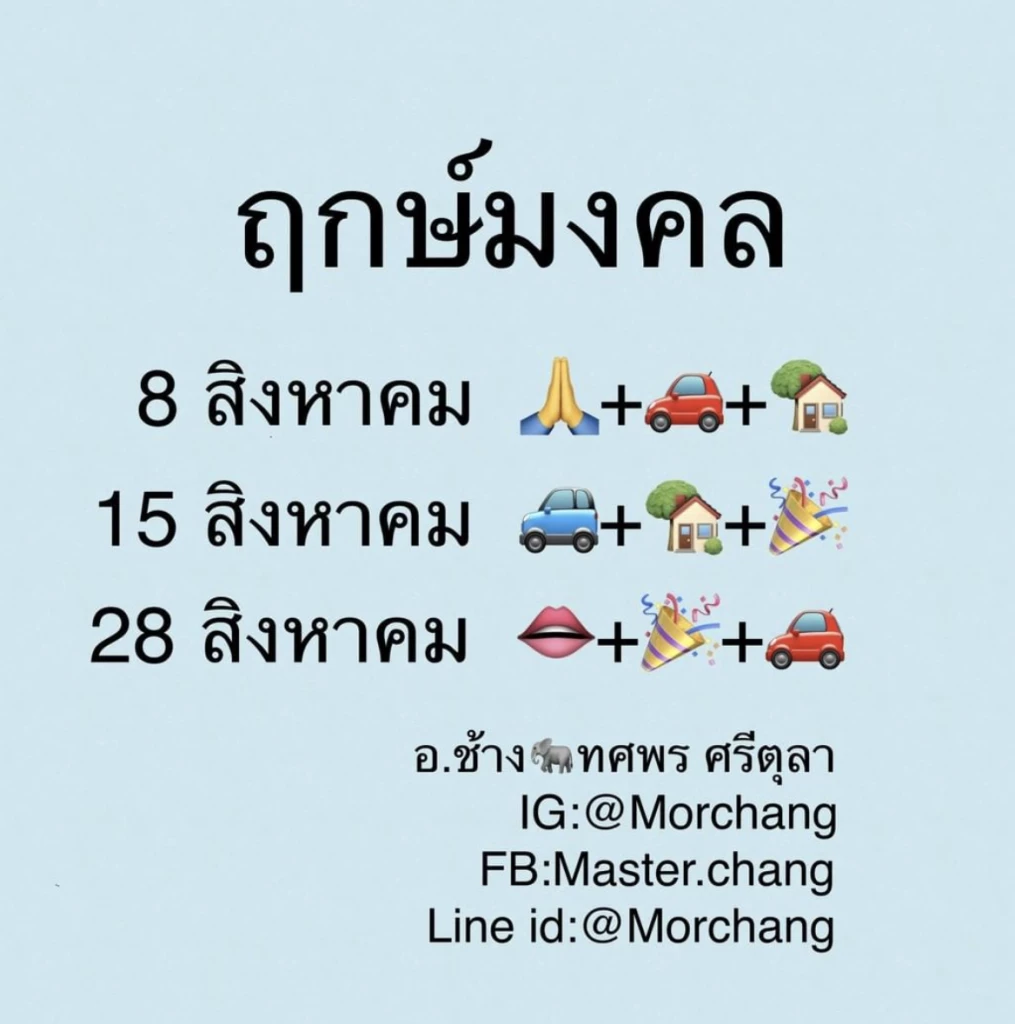 ฤกษ์มงคลเดือนสิงหาคม "หมอช้าง ทศพร" มากแล้ว เช็กเลย บ้าน-รถ-ติดตต่องาน