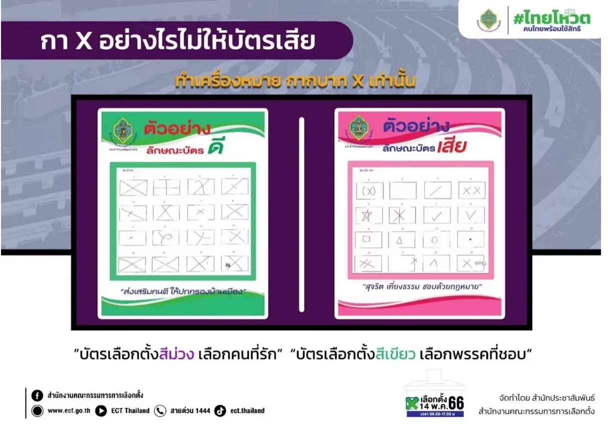 ตัวอย่างบัตรดี บัตรเสีย