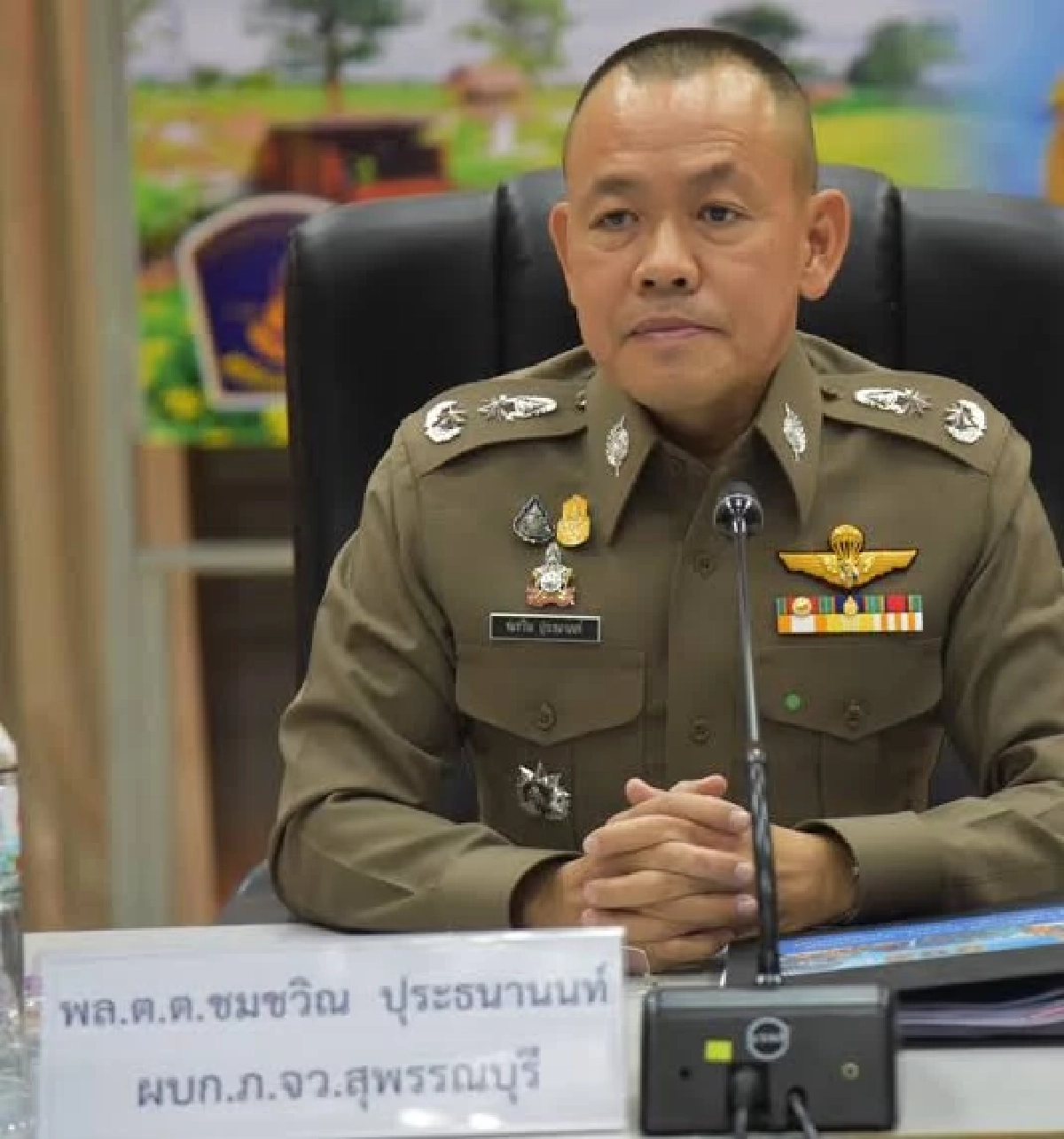 พล.ต.ต.ชมชวิณ ปุระธนานนท์ รอง ผบก.ภาค 7 นั่ง รรท.ผู้การ ชลบุรี 