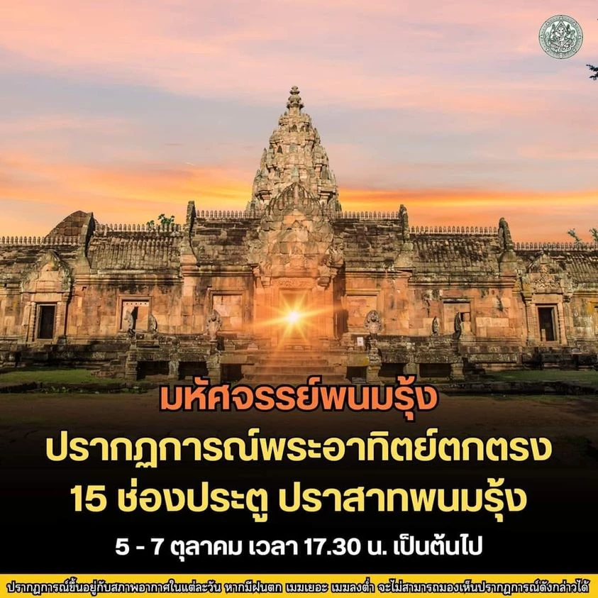 ปรากฏการณ์พระอาทิตย์ตกตรง 15 ช่องประตู