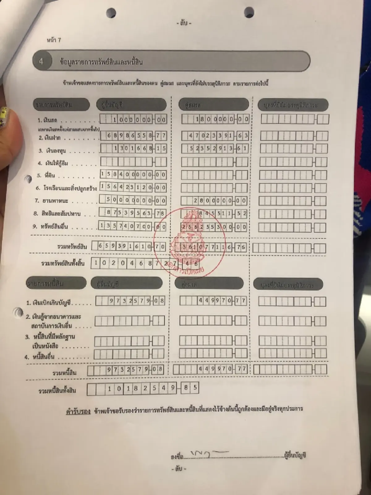 เปิดบัญชีทรัพย์สิน เศรษฐา