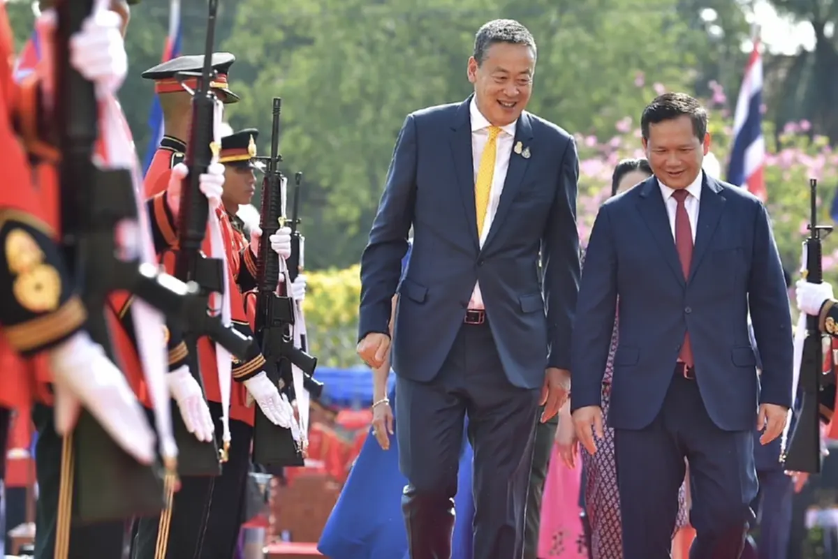 นายเศรษฐา ทวีสิน นายกฯ เปิดทำเนียบรัฐบาล ต้อนรับ ฮุน มาเนต และภริยา 