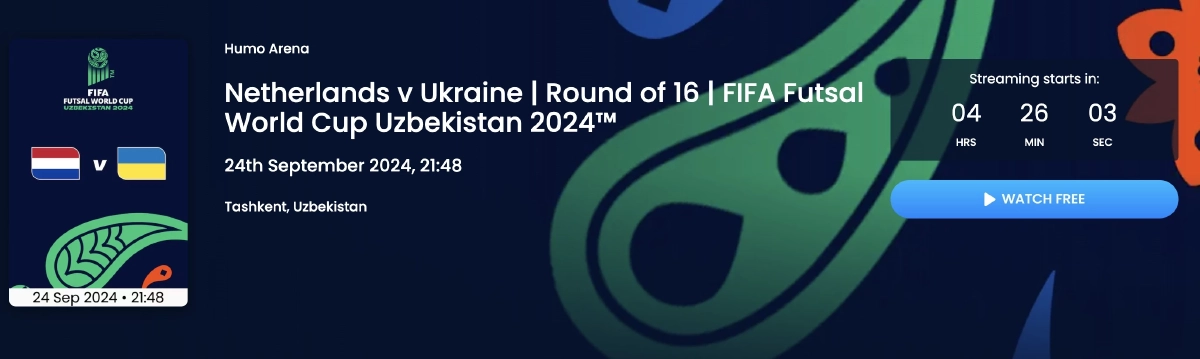 ลิงค์ดูสด เนเธอร์แลนด์ พบ ยูเครน ฟุตซอลโลก 2024 รอบ 16 ทีม เวลา 22.00 น.