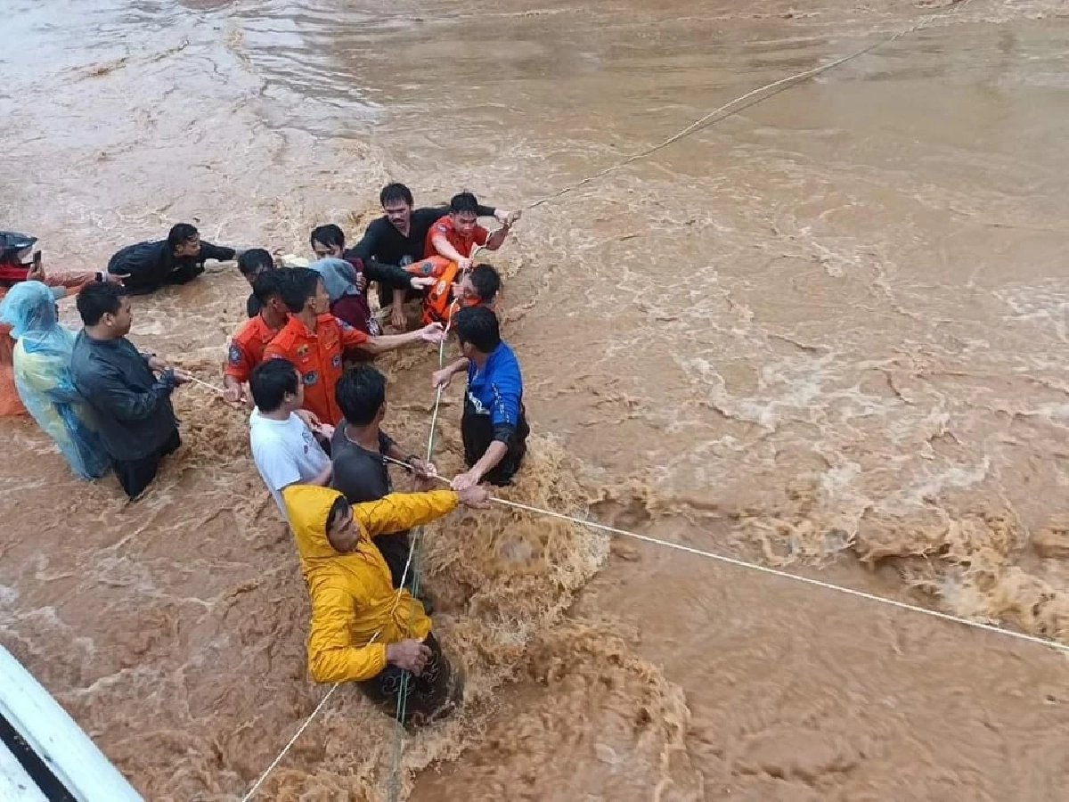 พิษยางิ กลืน "ลาว-เมียนมา" น้ำท่วมหนักถึงชั้นสอง แม่สาย ยังวิกฤต ท่วมหลายจุด