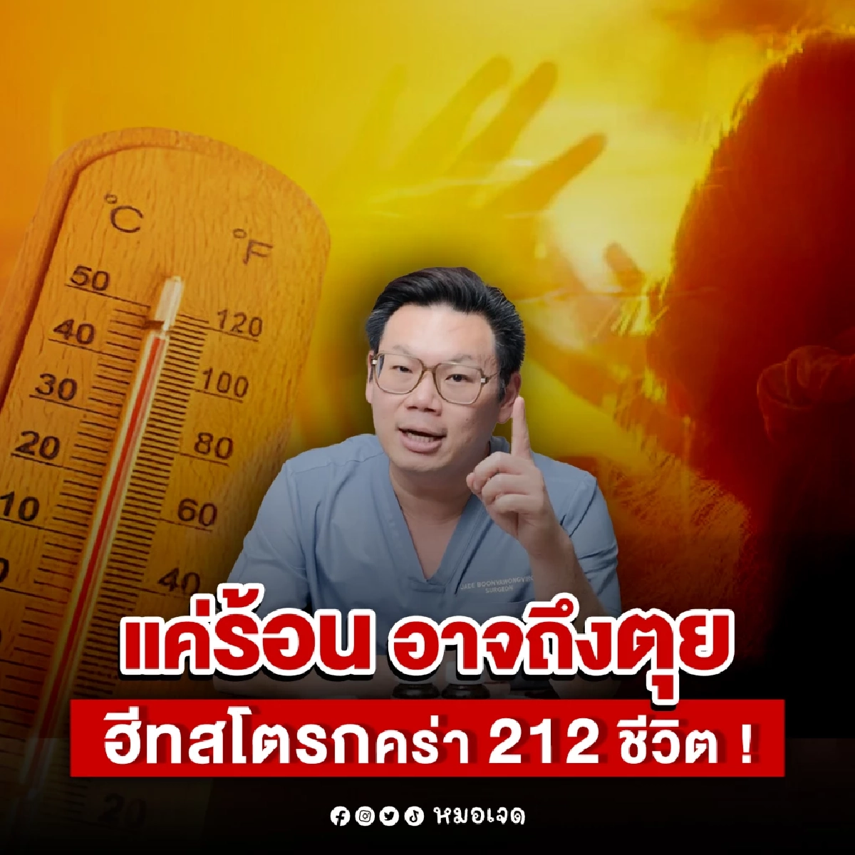 "ฮีทสโตรก" ภัยเงียบที่คร่าชีวิตผู้คนปีละ 27 ราย สถิติย้อนหลัง 212 ราย