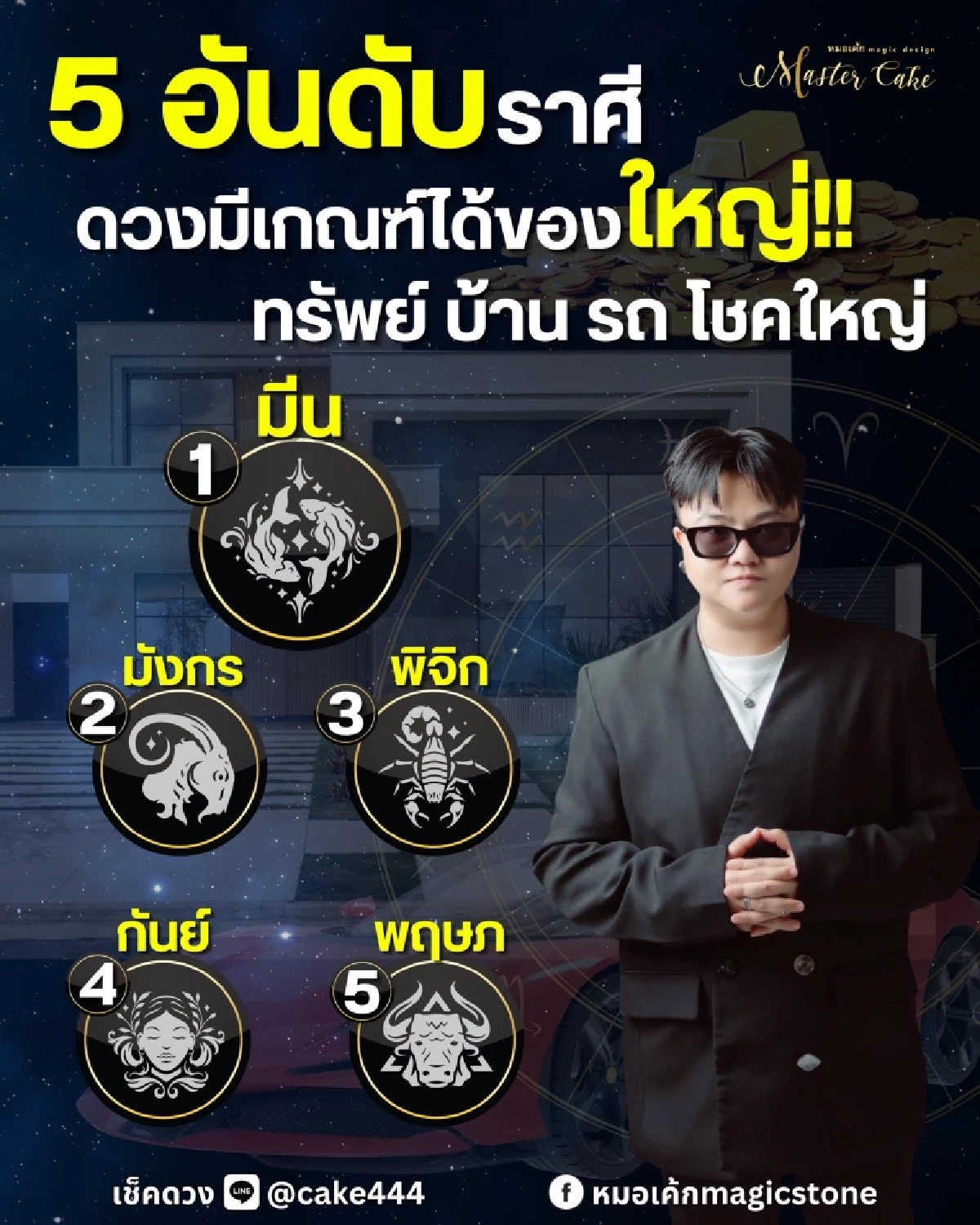 ดูดวงวันนี้ \"หมอเค้ก\" เปิดดวง 5 ราศี มหาโชค ได้ของใหญ่เต็มๆ