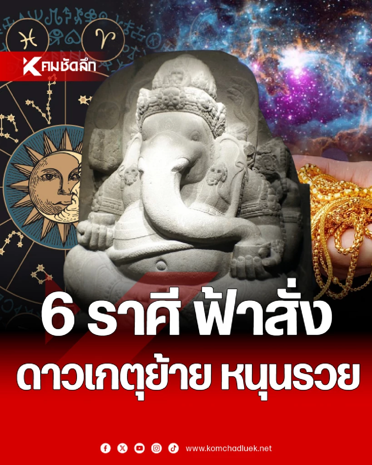 \"6 ราศี\"บุญนำ โชคพุ่งแรง \"ดาวเกตุย้าย\" ฟ้าสั่งให้ชีวิตพลิกเจริญ