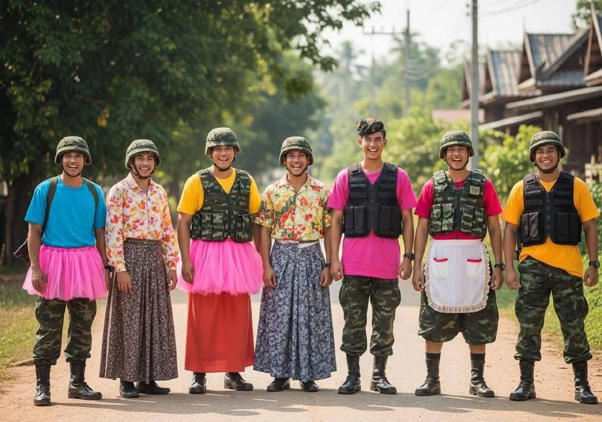 \"ทหารชายแดน\" ใส่เสื้อผ้าบริจาค เรียกสียงหัวเราะและรอยยิ้ม