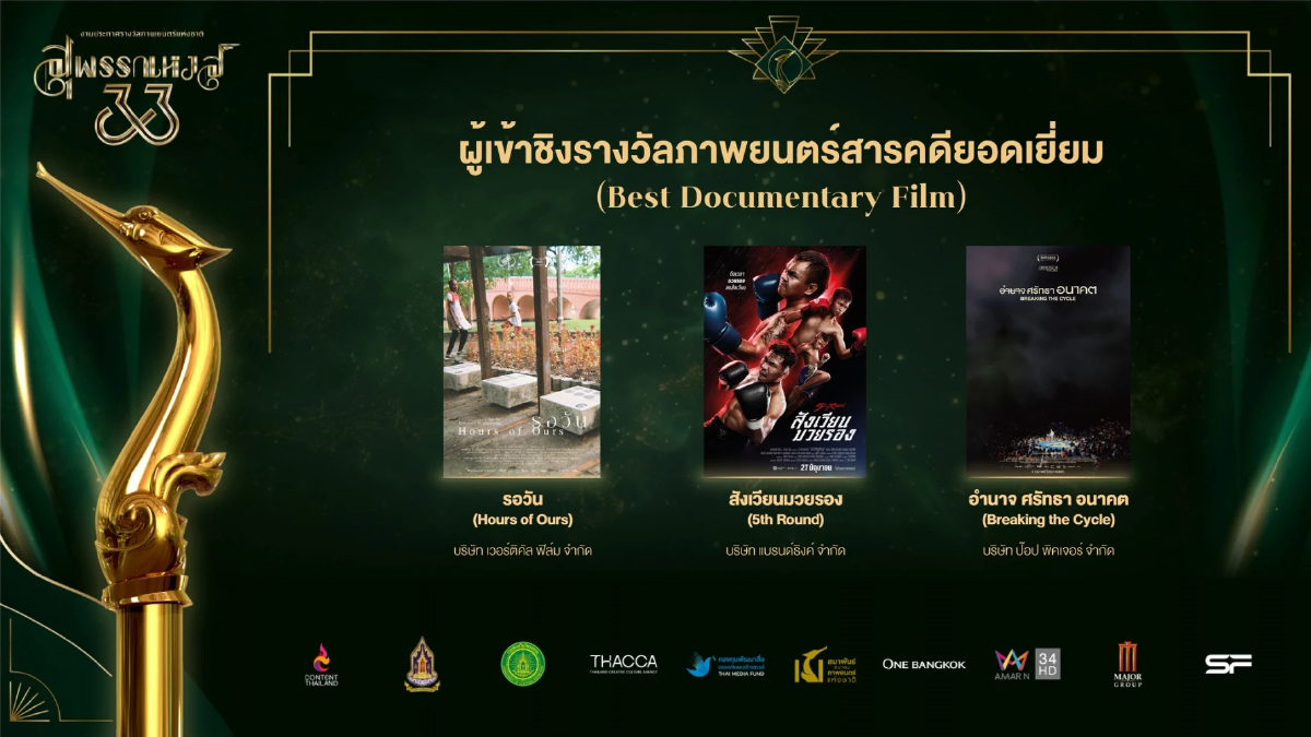 เปิดชื่อชิง \"สุพรรณหงส์ ครั้งที่ 33\" วงการหนังสะเทือน ลุ้นกันสนุก