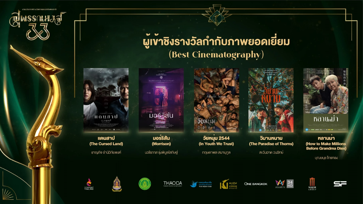 เปิดชื่อชิง \"สุพรรณหงส์ ครั้งที่ 33\" วงการหนังสะเทือน ลุ้นกันสนุก