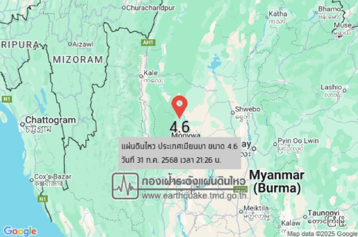 \"แผ่นดินไหว\" 1 ส.ค. 68 ทั่วโลกเขย่าต่อเนื่อง ไทยเจอศูนย์กลางอีก