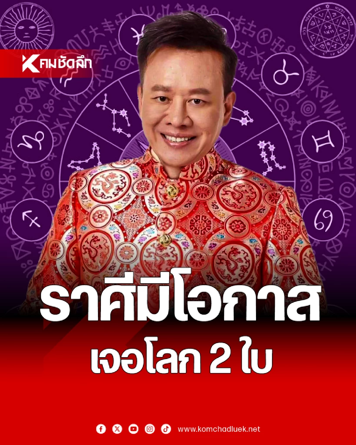 ดูดวงวันนี้ \"หมอลักษณ์\" ทักแรง 2 ราศี ต่อไปนี้ มีโอกาส เจอโลก 2 ใบ