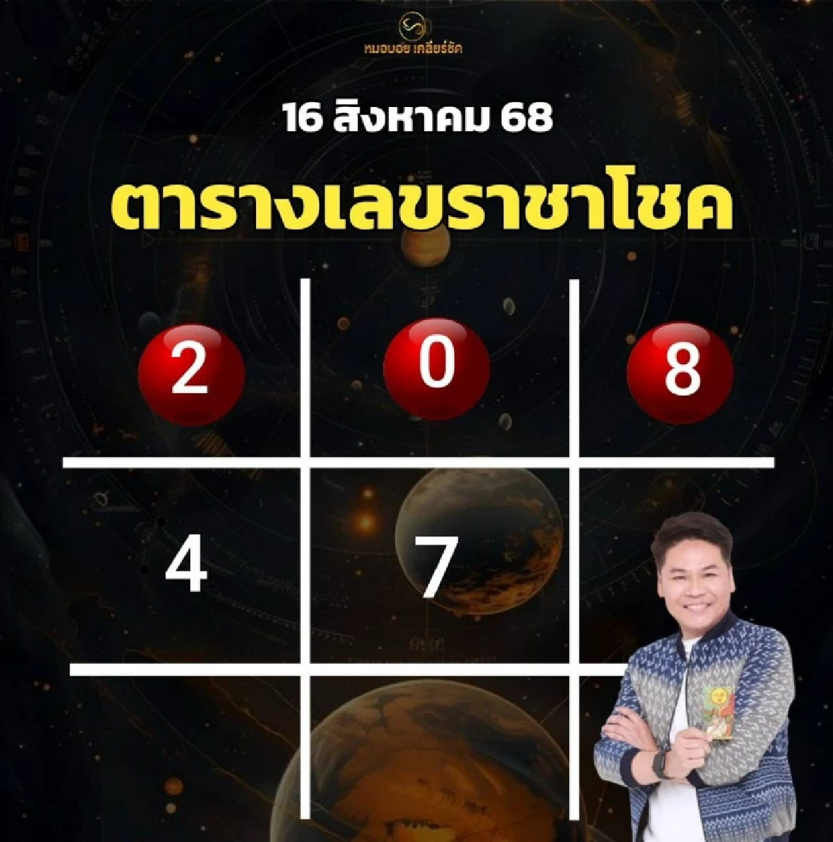 \"เลขเด็ดหมอดู\" 16 ส.ค. 68 ส่องเลขลุ้นโชค สลากกินแบ่งรัฐบาล