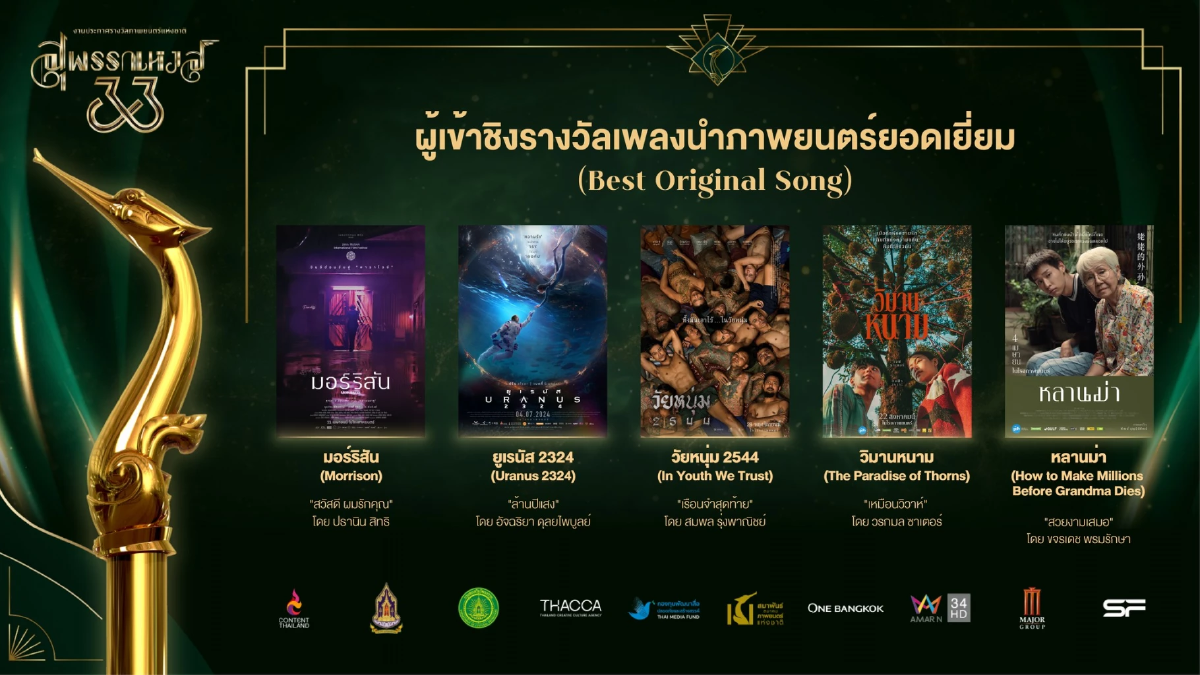 เปิดชื่อชิง \"สุพรรณหงส์ ครั้งที่ 33\" วงการหนังสะเทือน ลุ้นกันสนุก