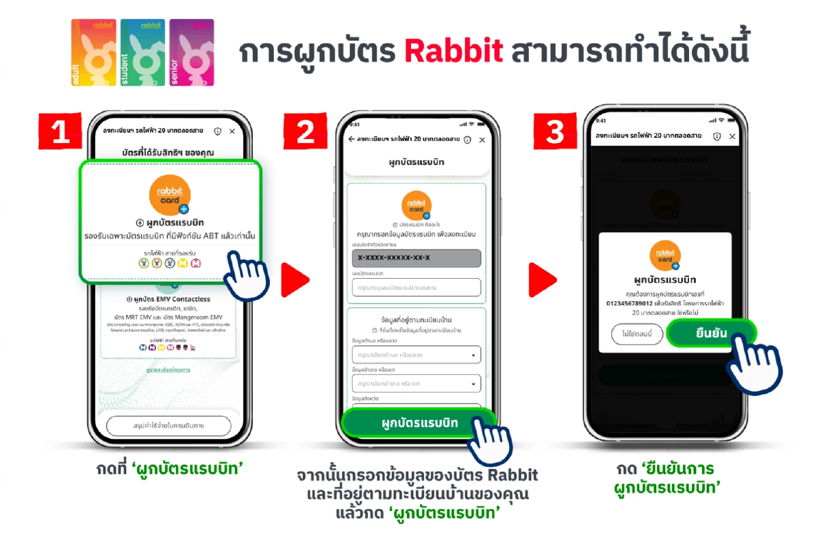 สรุปขั้นตอน ลงทะเบียนผูกบัตร รถไฟฟ้า 20 บาทตลอดสาย บนแอปฯ ทางรัฐ