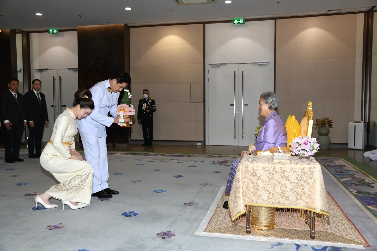 \"หมิง จิรกิติยา\" และสามี \"อรรถ วิสุทธิ์\" เข้าพิธีสมรสพระราชทาน จากกรมสมเด็จพระเทพฯ
