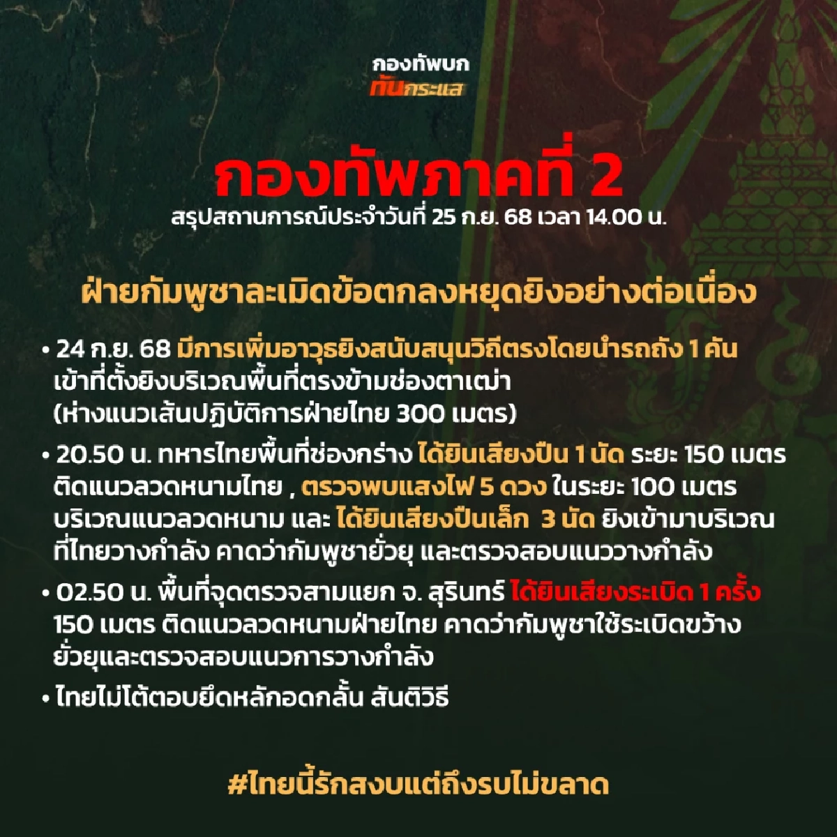 ภาพจาก เพจกองทัพทันกระแส