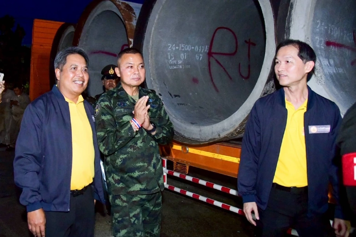MEA ร่วมกับพันธมิตร ส่งมอบท่อคอนกรีตเสริมเหล็ก สนับสนุนกองทัพบกใช้จัดทำหลุมหลบภัยชายแดนไทย-กัมพูชา