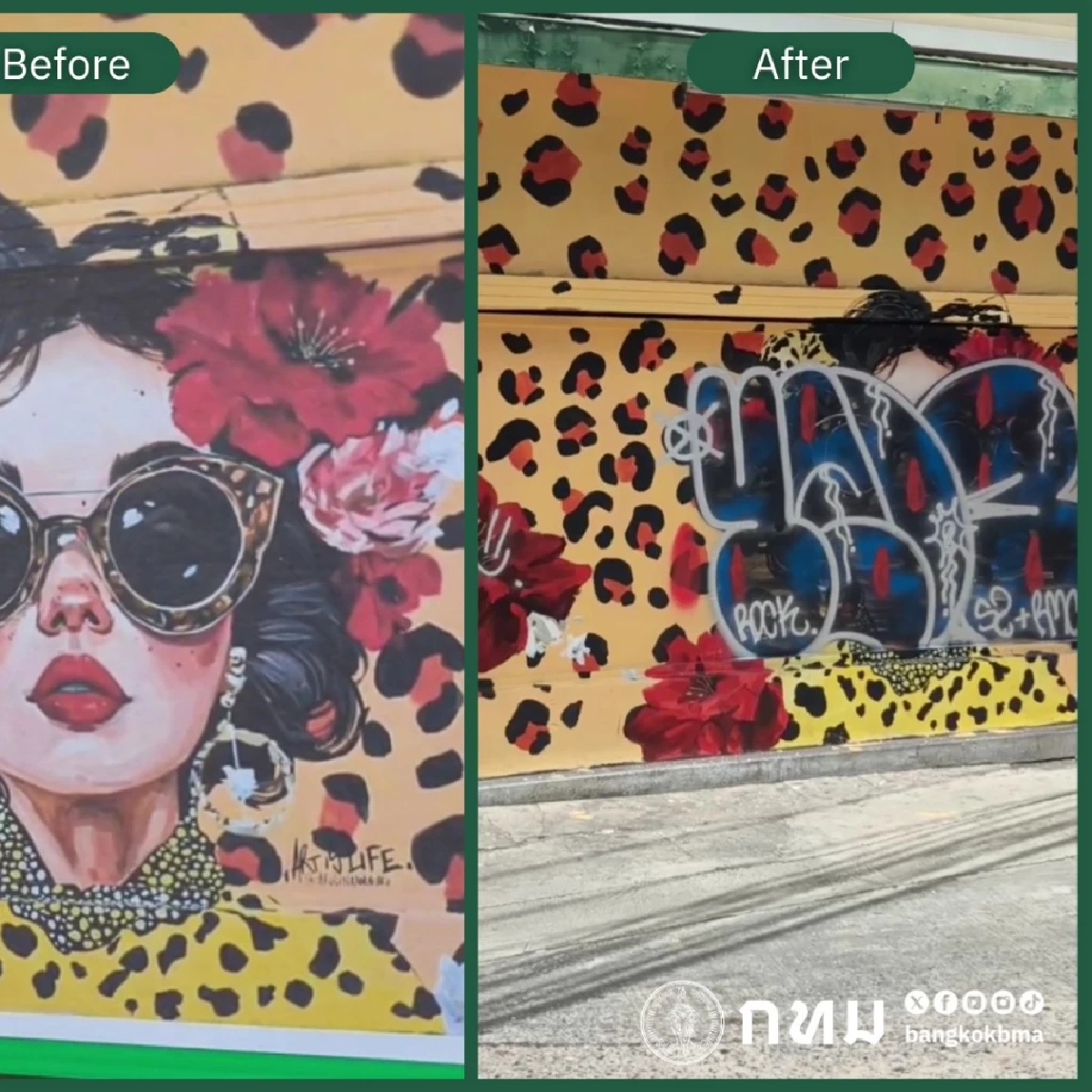รวบแล้ว! มือมืดทำลายงานศิลปะ “Krung Thep Creative Streets”