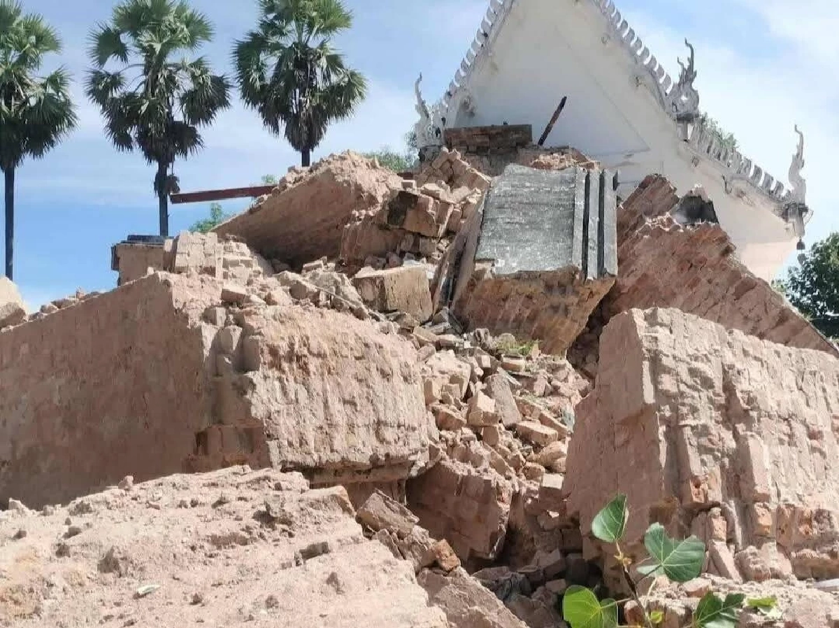 เปิดสาเหตุ \"พระธาตุโนนตาล\" โบราณสถานอายุ 121 ปี ล้มครืนทั้งองค์
