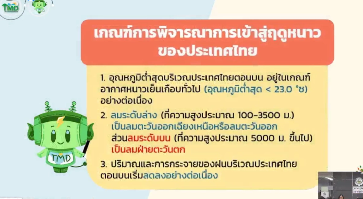 อุตุฯ ประกาศ ไทยเข้าสู่ \"ฤดูหนาว\" อย่างเป็นทางการ 23 ต.ค. นี้