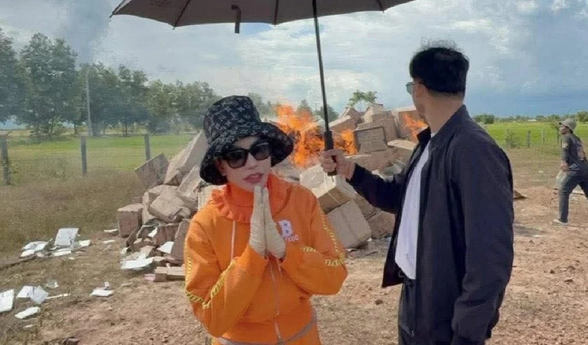 อินฟลูฯเขมร \"เผาสินค้าไทย\" ล่าสุดชีวิตพัง ผัวทิ้ง-โดนไล่ออกจากบ้าน