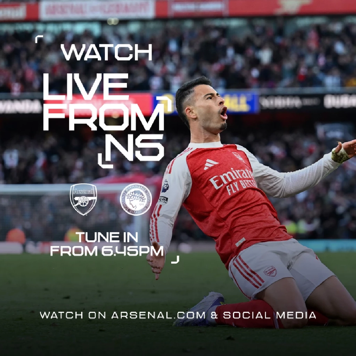 LIVE ลิงค์ดูบอลสด \"อาร์เซน่อล พบ โอลิมเปียกอส\" ยูฟ่า แชมเปี้ยนส์ ลีก