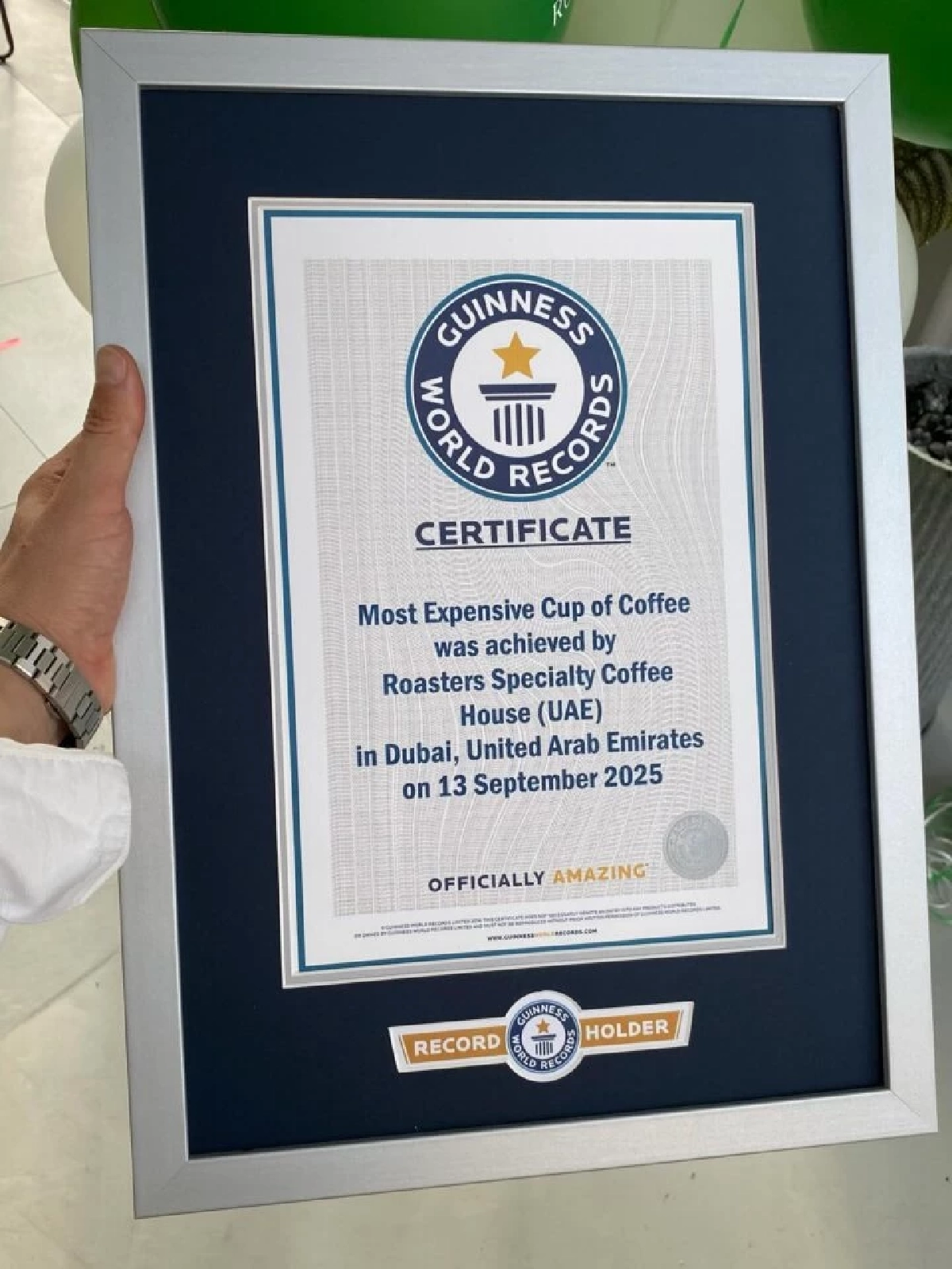 สถิติโลกใหม่! ดูไบเปิดตัวกาแฟแพงที่สุดในโลก แก้วเดียวเฉียดครึ่งแสนบาท