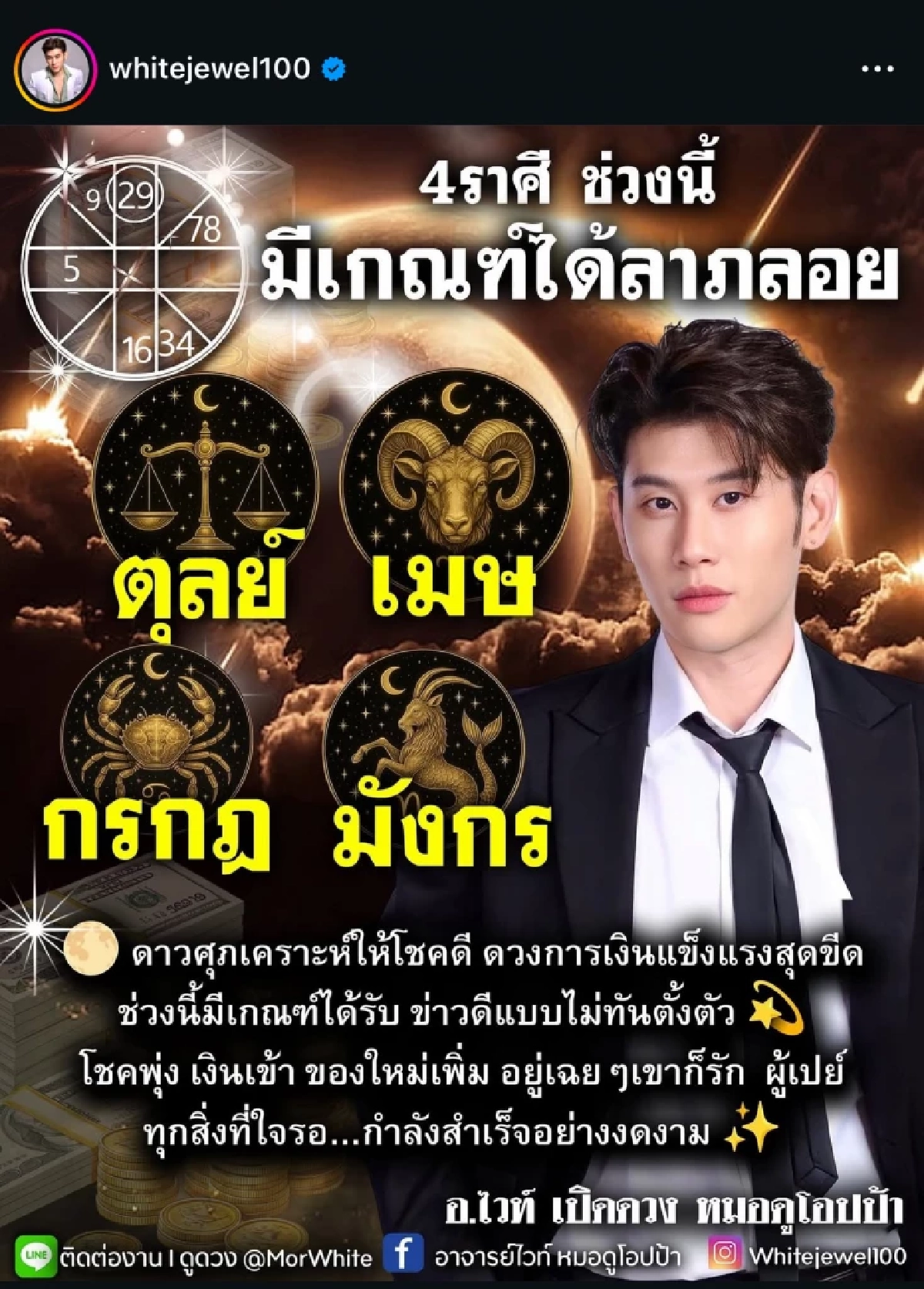 ดวงแรง! 4 ราศี รับลาภลอย-เงินเข้าแบบไม่คาดคิด! ส่องเลขชุดมงคล