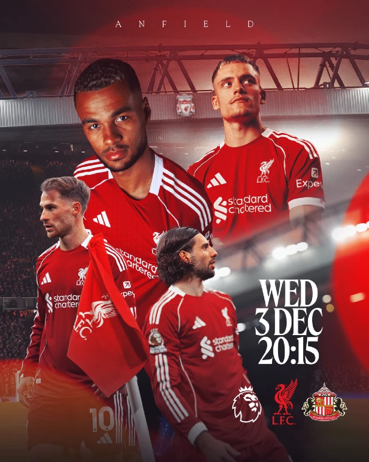 LIVE ดูบอลสด พรีเมียร์ลีก "ลิเวอร์พูล พบ ซันเดอร์แลนด์" เวลา 03:15 น.