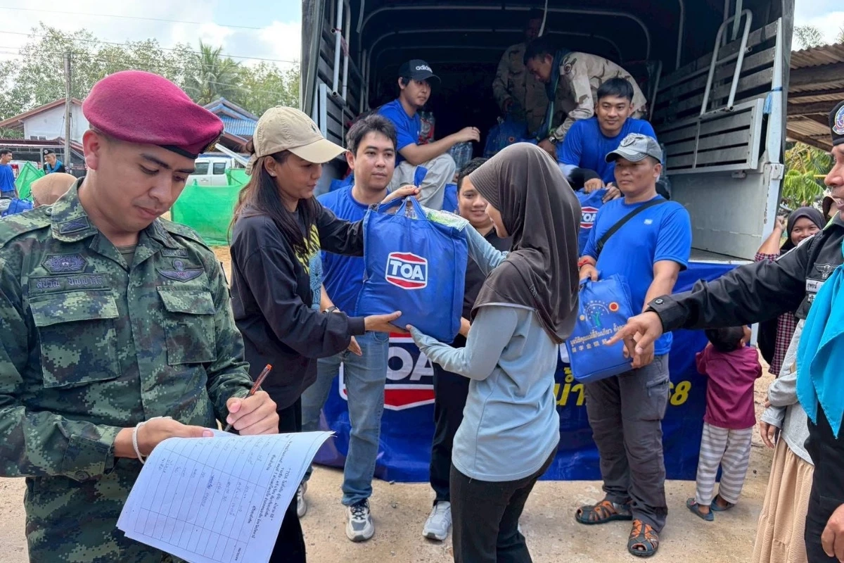 TOA บริจาคเงิน 10 ล้านบาท เร่งฟื้นฟู รพ.หาดใหญ่ ปูพรมแจกถุงยังชีพ