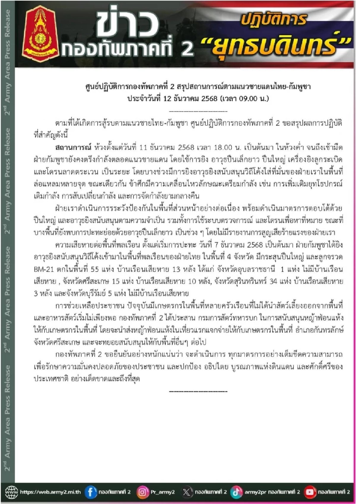 สรุปสถานการณ์ ไทย-กัมพูชา (ล่าสุด) ความเสียหาย หลังปะทะเดือด