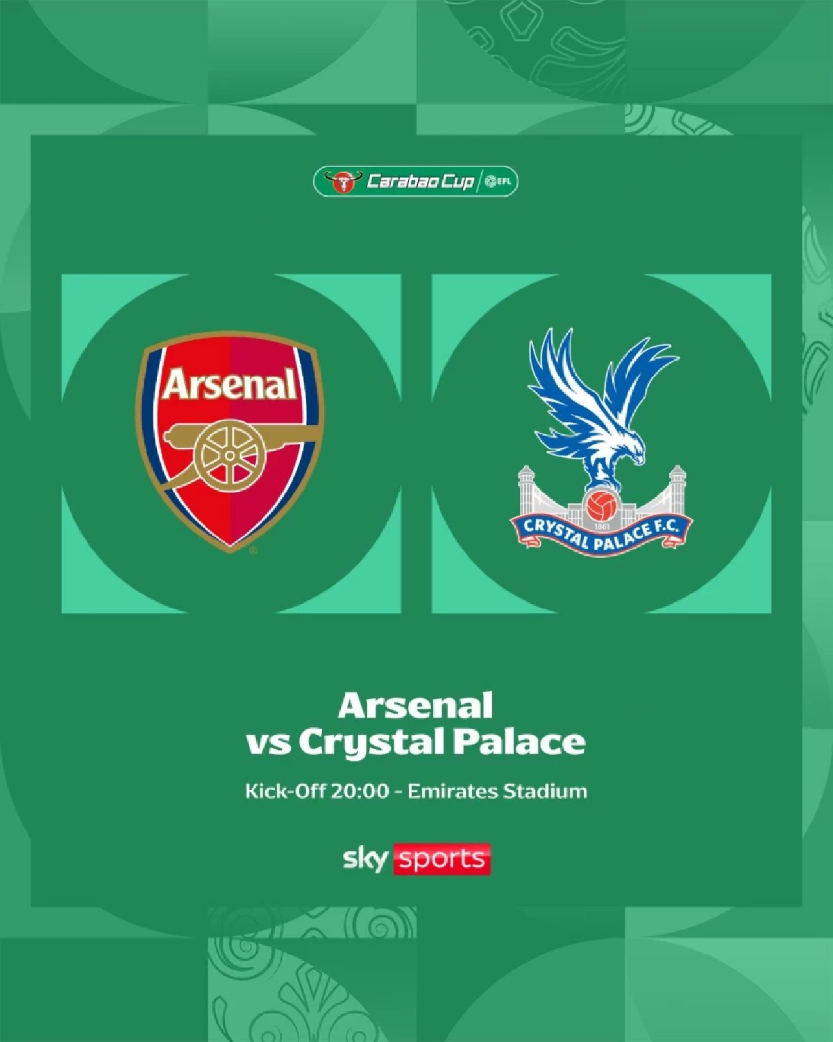 LIVE ถ่ายทอดสด "อาร์เซน่อล พบ คริสตัล พาเลซ" ดูบอลสด คาราบาวคัพ 03.00 น.