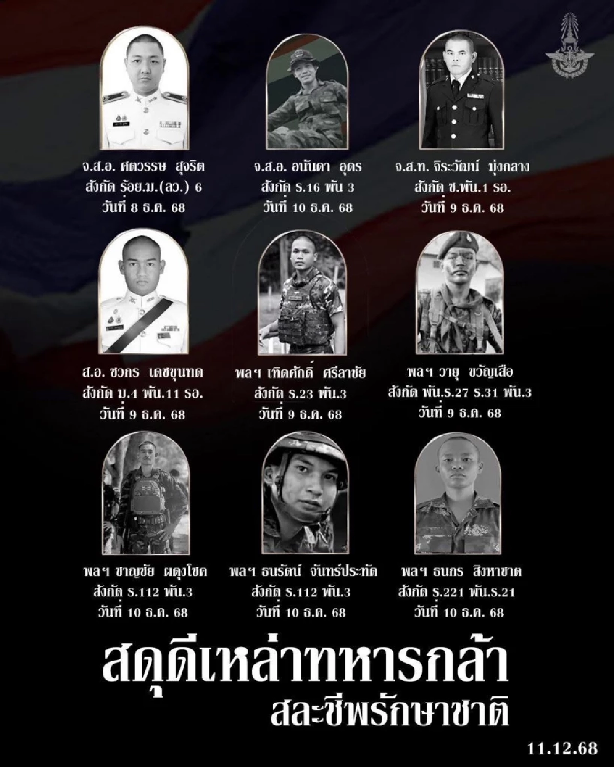 สรุปเหตุปะทะล่าสุด ไทย-กัมพูชา 7-10 ธ.ค. 68 ทหารพลีชีพแล้ว 9 นาย