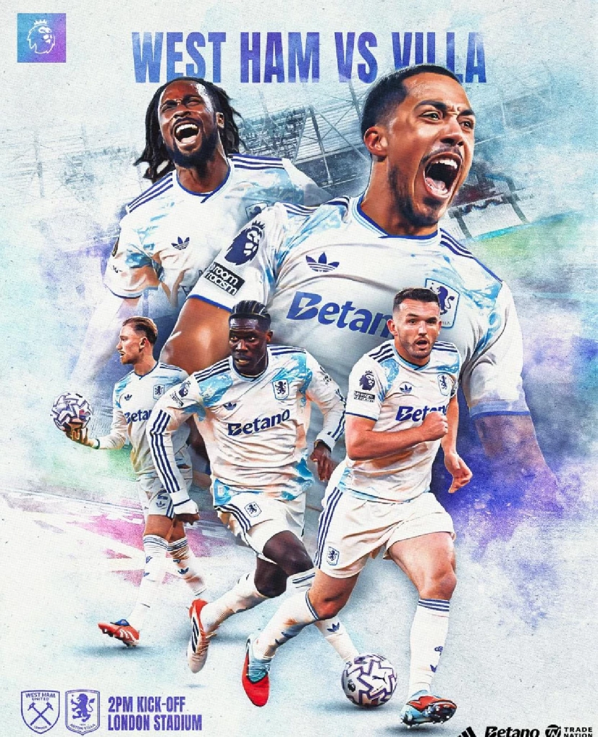 LIVE ลิงค์ดูบอลสด พรีเมียร์ลีก "เวสต์แฮม พบ แอสตัน วิลล่า" 21.00 น.