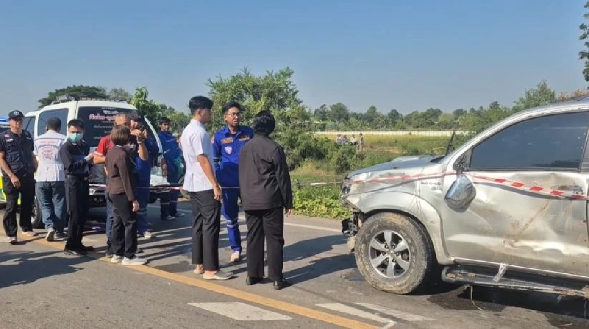 ฟอร์จูนเนอร์ ยางระเบิด เสียหลักตกคลอง แรงงานต่างด้าว ดับ 9 ราย