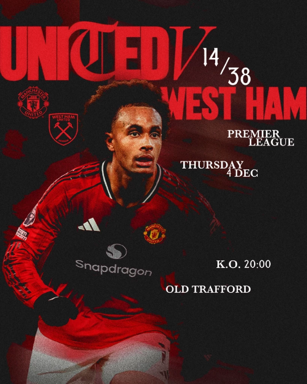 LIVE ดูบอลสด พรีเมียร์ลีก "แมนยูไนเต็ด พบ เวสต์แฮม" เวลา 03:00 น.