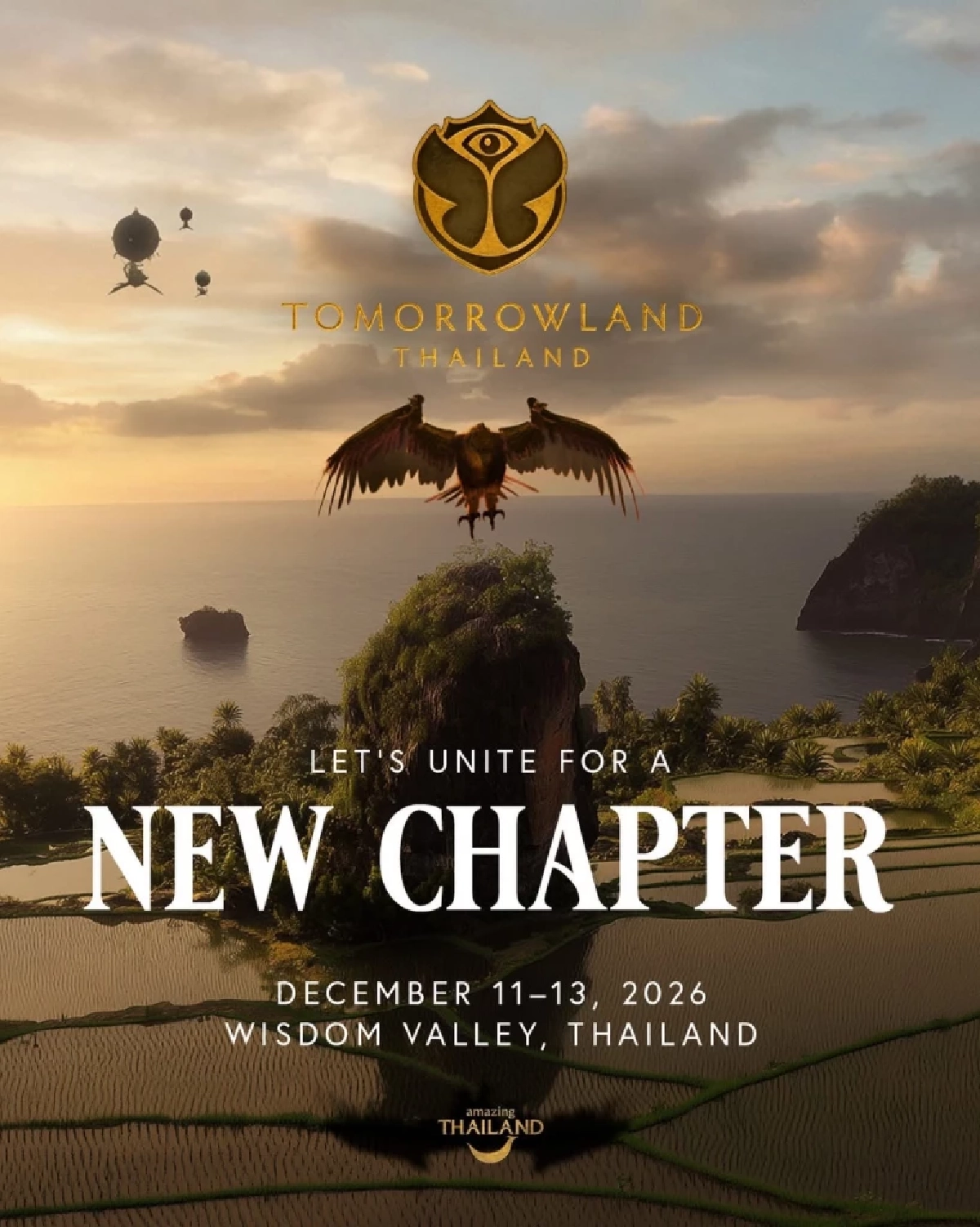 คอนเฟิร์ม! "Tomorrowland Thailand" ปักหมุด  11–13 ธันวา  2026