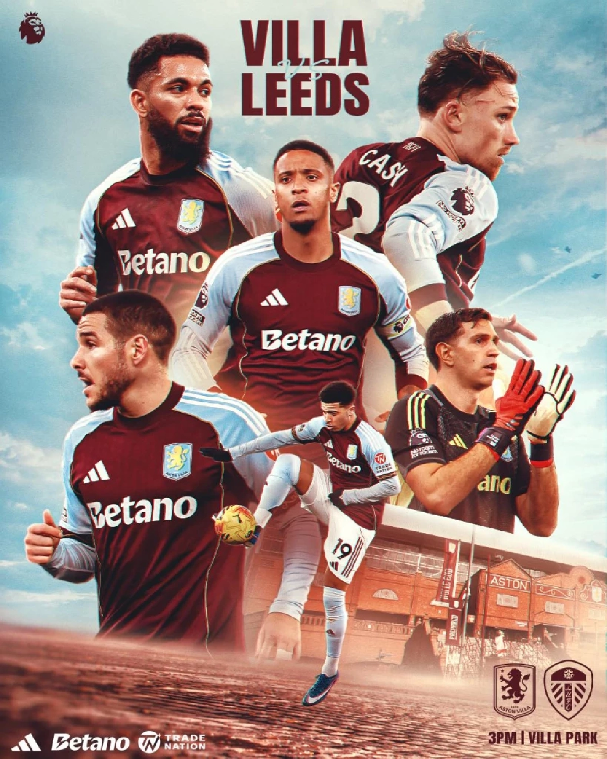 LIVE ดูบอลสด "แอสตัน วิลล่า พบ ลีดส์ ยูไนเต็ด" พรีเมียร์ลีก อังกฤษ 22.00 น.