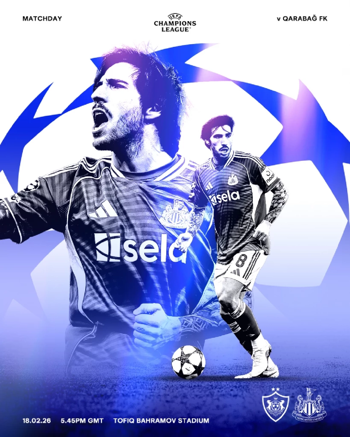 LIVE ลิงค์ดูบอลสด "การาบัค พบ นิวคาสเซิ่ล" ยูฟ่า แชมเปี้ยนส์ ลีก 00.45 น.